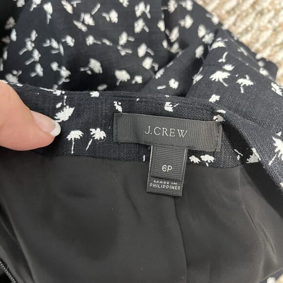 J. Crew Skirt sz 6 Petite Black White Floral Straight Pencil Knee Church Casual - Picture 8 of 8